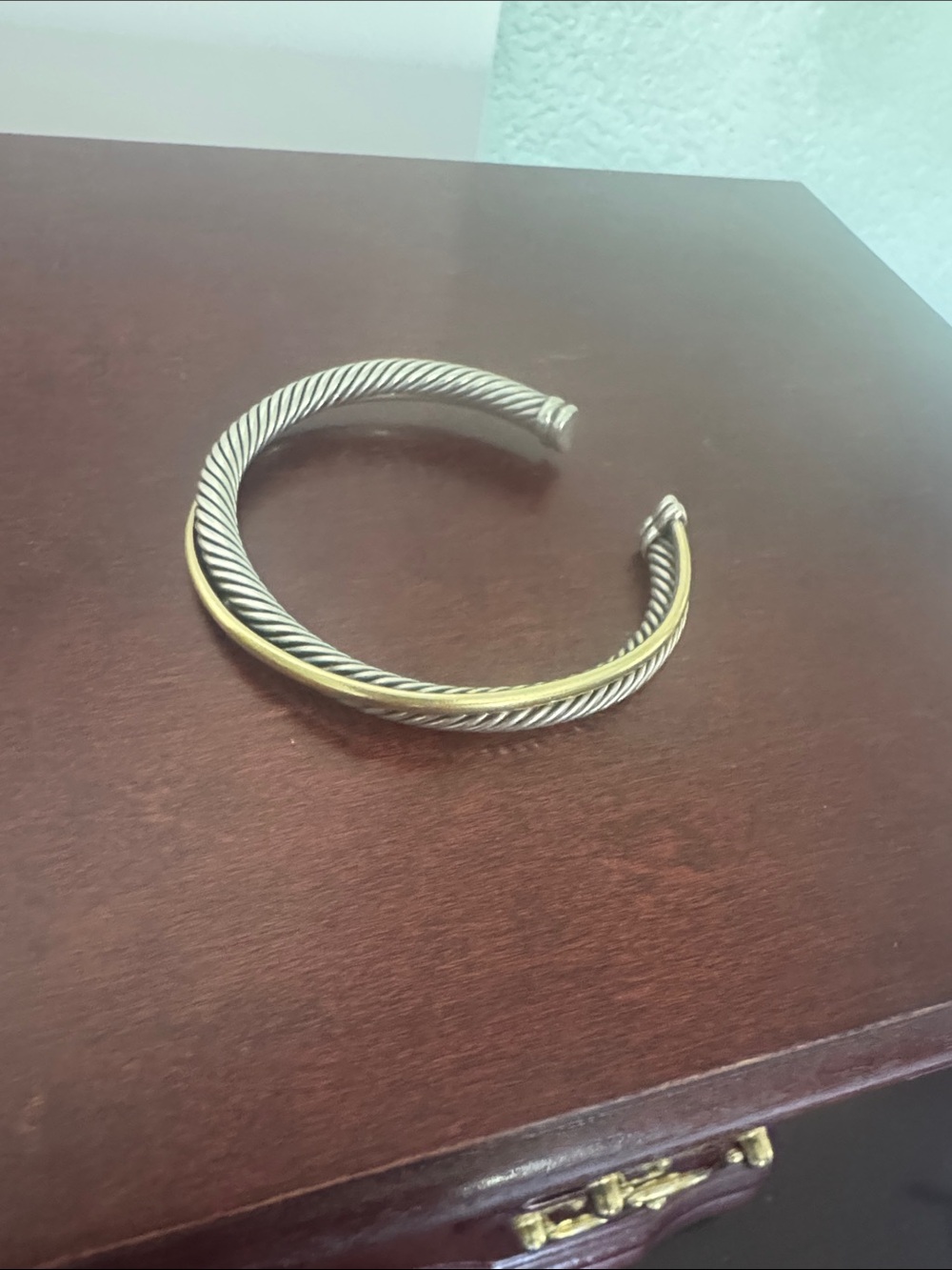 David Yurman crossover bracelet 5 mm 18carat gold and sterling silver - Picture 2 of 3